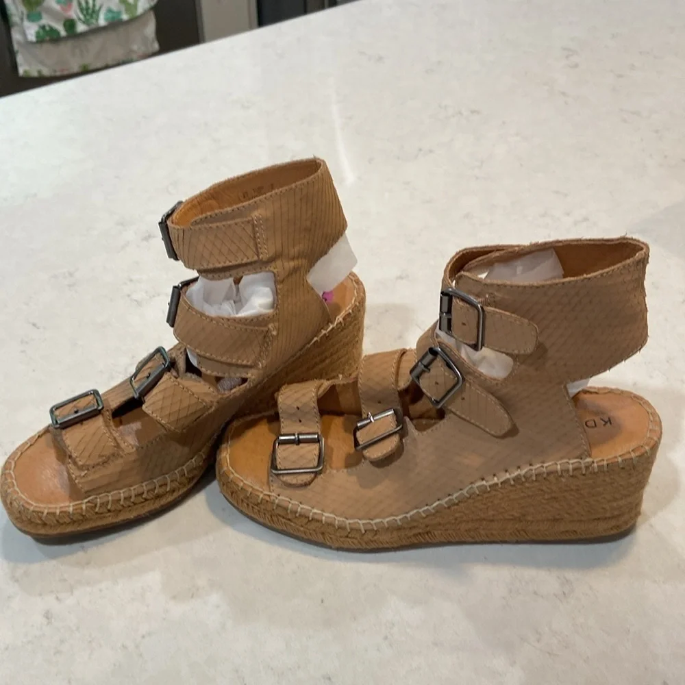 Kelsi Dagger wedge sandal with buckles Size 8 1/2